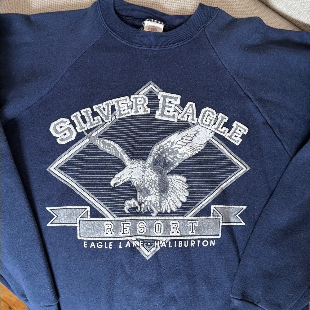 Navy Blue vintage Men's Sweater - Picture 4 of 5